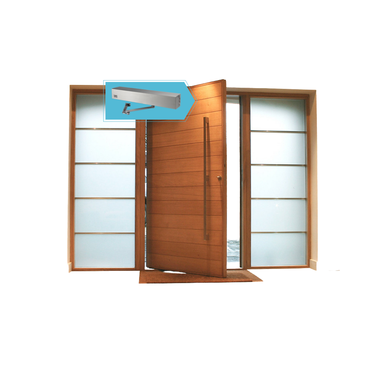 PORTA PIVOTANTE AUTOMÁTICA COM SISTEMA ANTIPÂNICO